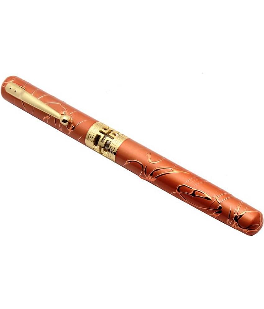 Stylish Dikawen Insight 18 CT Gold Plated Roller ball Pen - Saffron Orange