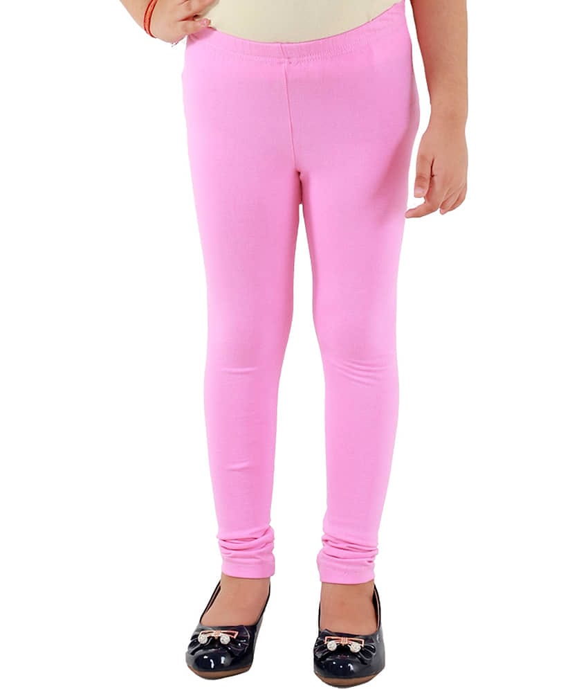 Kids Cave Pack of 1 Girls Cotton Blend Leggings ( Baby Pink )