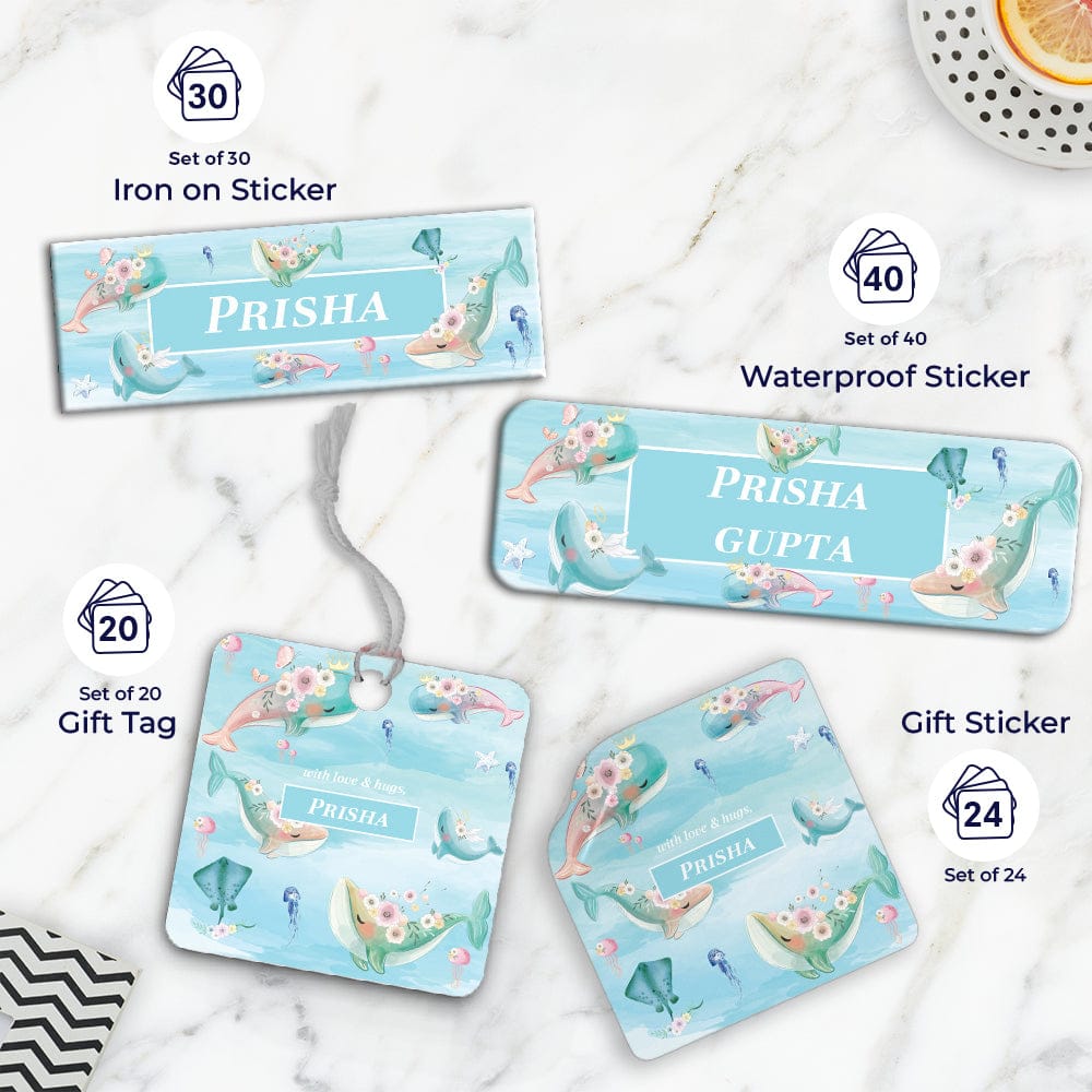Floral Whales Gifting Value Pack-Blue Watercolor