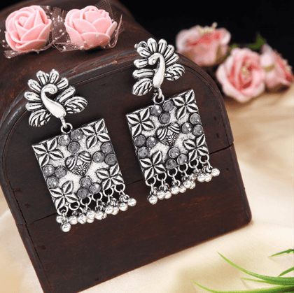 Antique Gold/Silver Plated Casual Hanging Peacock Design Earring- AER 3207