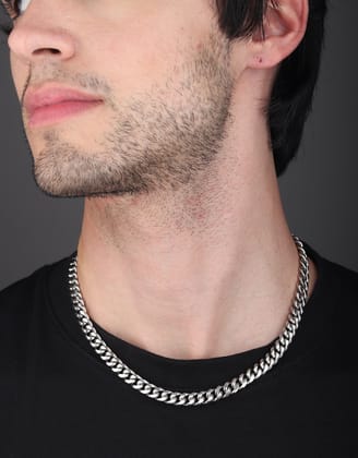 Clean Cuban Chain 8 mm-18 Inches / Silver