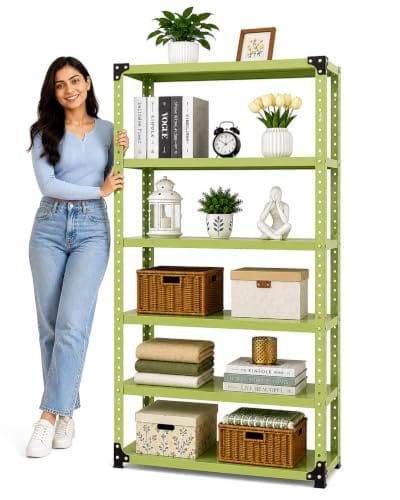 Multipurpose Metal Steel Rack 6 Shelf Metal Storage Rack for Home Office & Store Steel Multipurpose Organizer