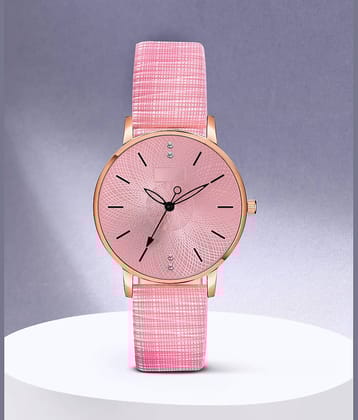 Trex Pink PU Analog Womens Watch