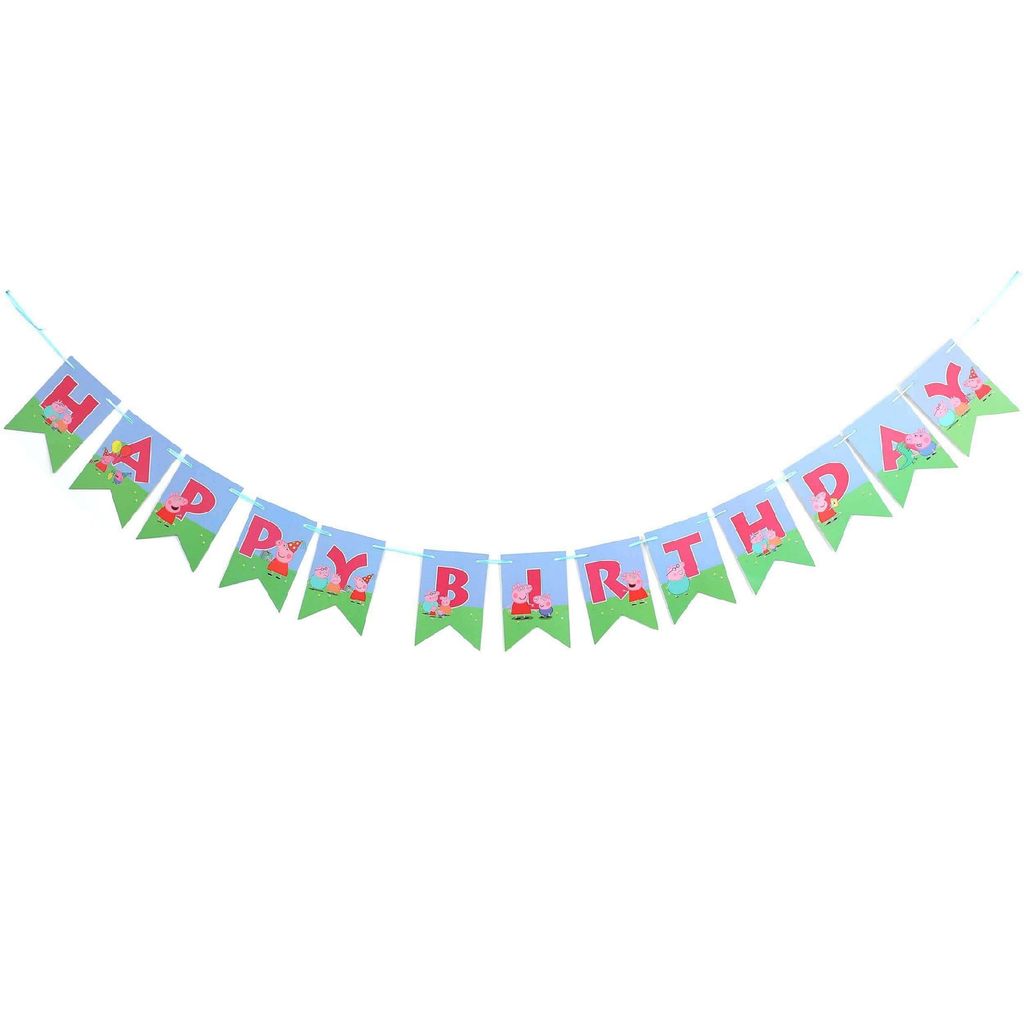 Happy Birthday Peppa Pig Bunting Banner - Party and Festive Needs | Buy online on ZillyBuy