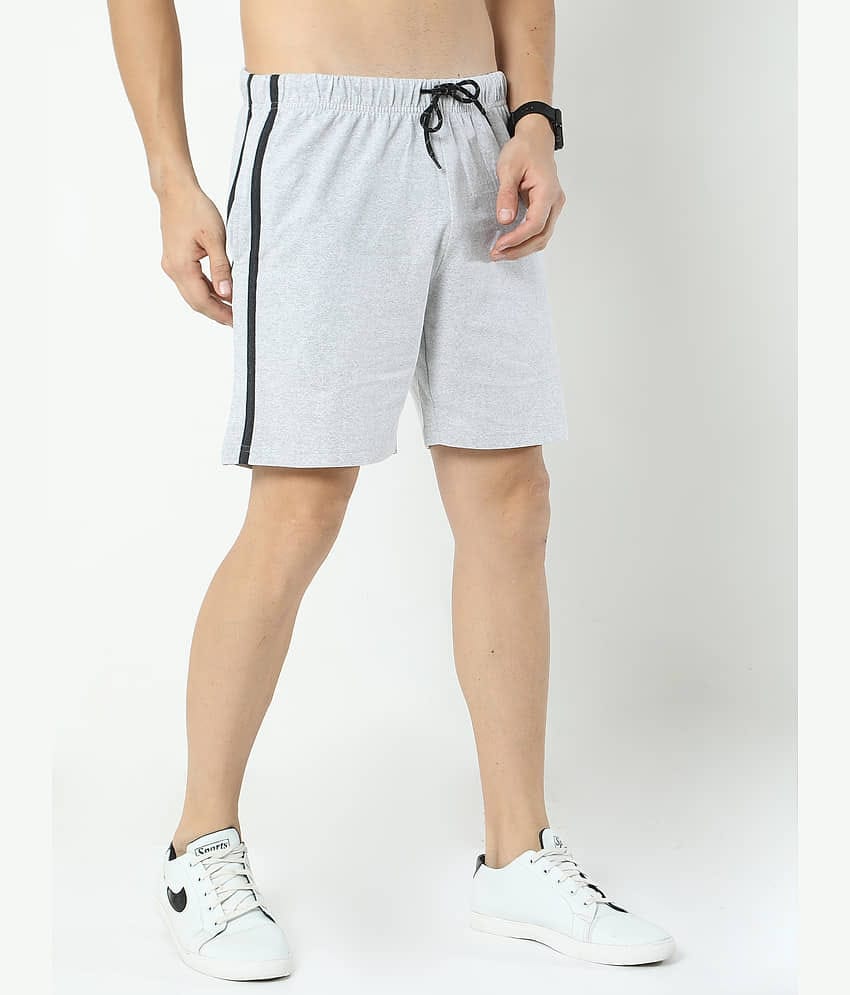 Ardeur - Grey Cotton Blend Men's Shorts ( Pack of 1 )