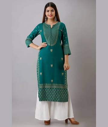 MAUKA - Green Straight Rayon Women's Stitched Salwar Suit ( Pack of 1 )