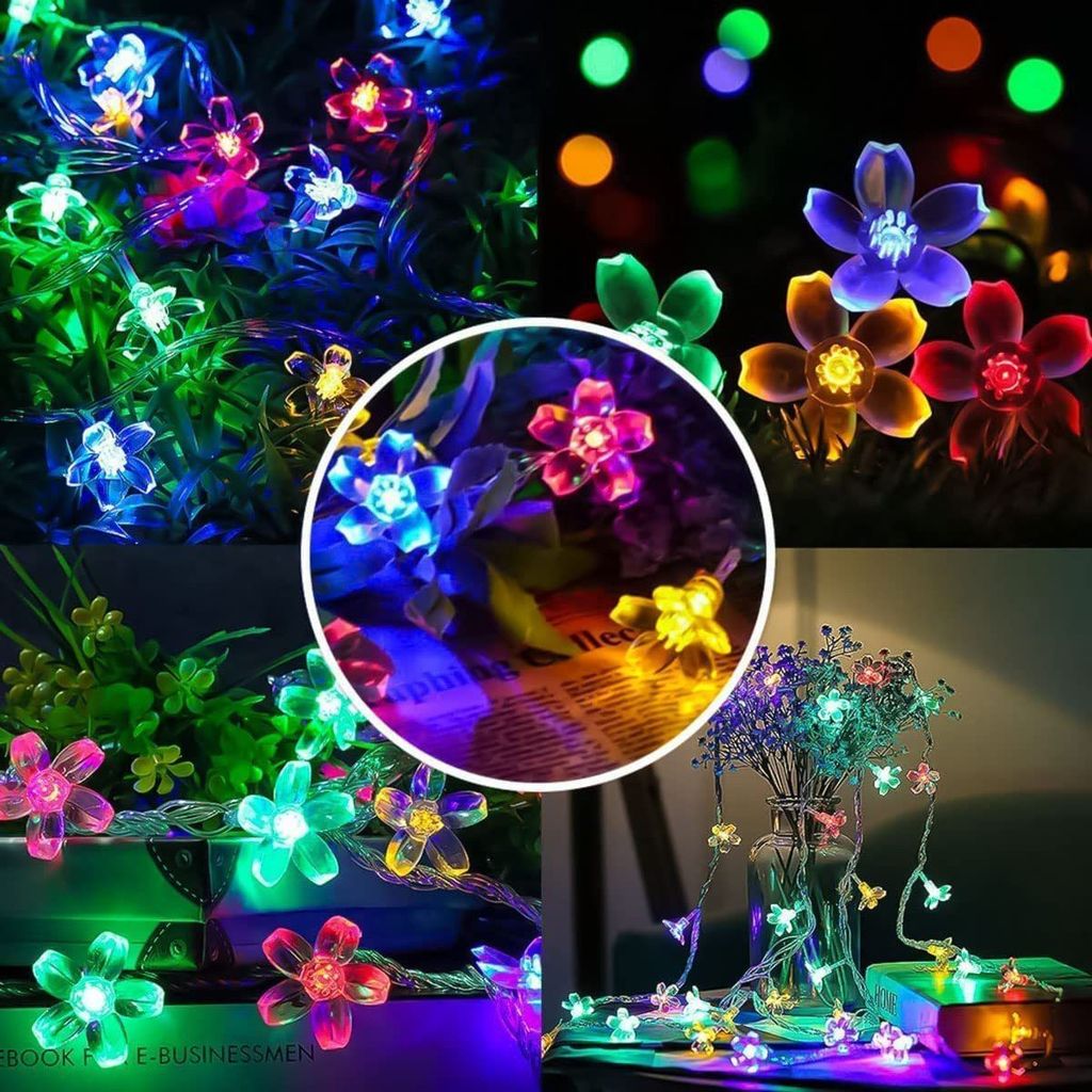SPARKWORLD Multicolor Silicone Flower Decorative LED String Lights 2 Qty | Festive & Home Decoration Fairy Lights | Size: 3.5 m - Electricals | Buy online on ZillyBuy