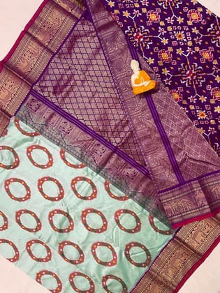 Pochampally Ikkat Pattu Sarees With Kanchi Border