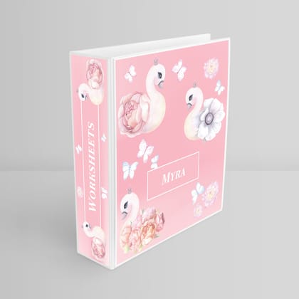 Swan Lake Garden Binder File (kids)-Pink Watercolor