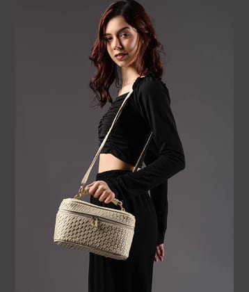 ENSAC Sling Bag Rexin Set of 1 ( White )