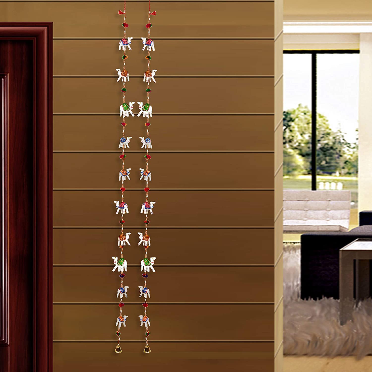 DreamKraft 'Rajasthani' Camel Door Hangings (160 cm , White) - Set of 2