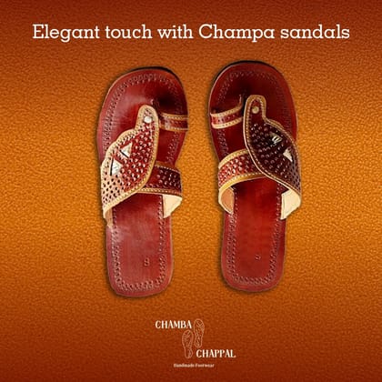 Ethnic Toe-ring Leather Sandals- Size 40