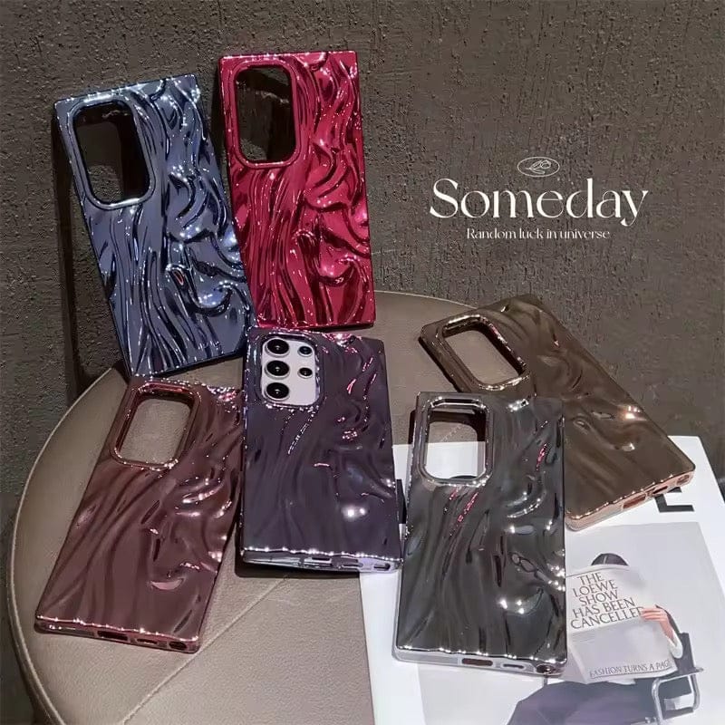 Samsung Luxury Pre-Order Electroplated Plating Soft TPU Textured Protective Case-Samsung S25 / Blue