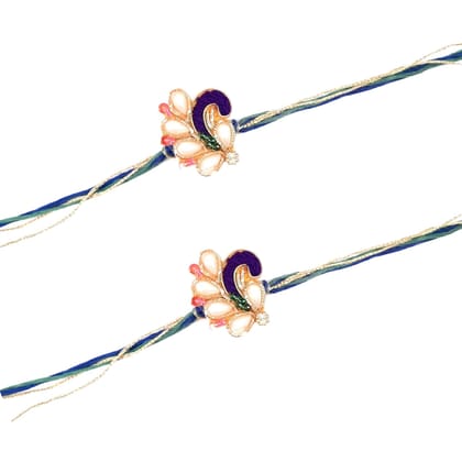 Stylish Peacock Rakhi with Box | Designer Rakhi Combo for Brother, Bhaiya, Bhai-Pack of 2