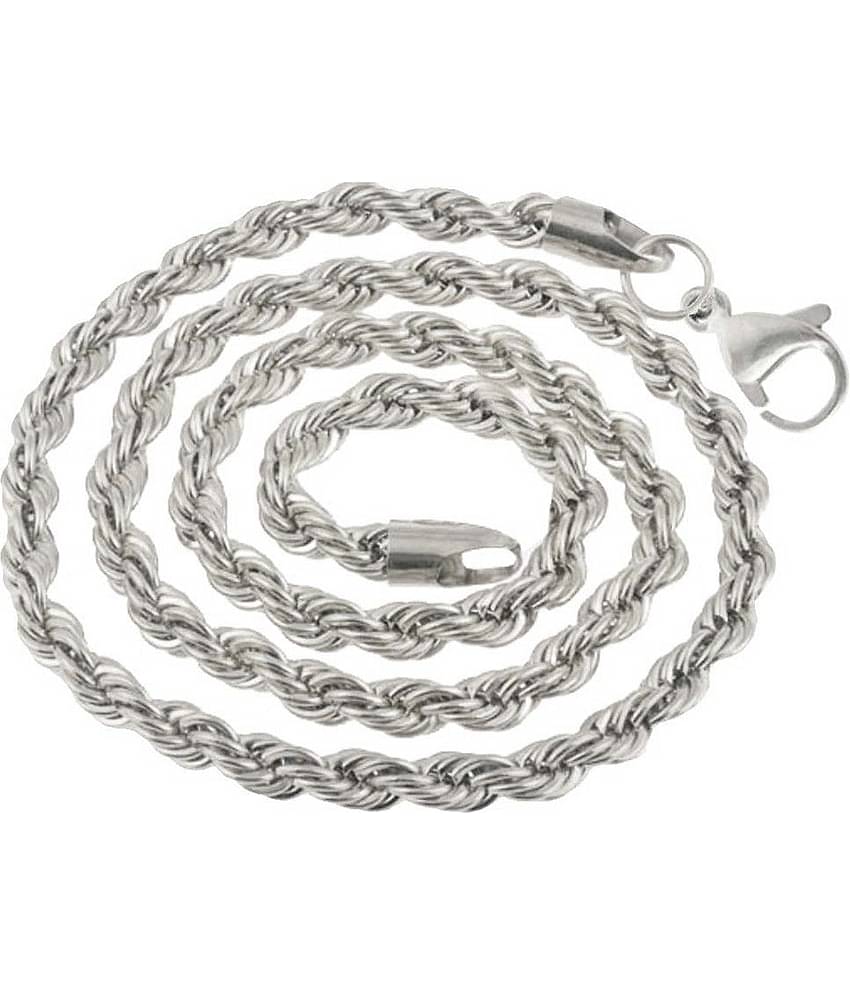 WTM Rhodium Plated Chain ( Set of 1 )
