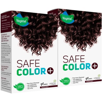 Vegetal Safe Hair Color - Burgundy 100gm (Pack of 2) - Certified Organic Chemical and Allergy Free Bio Natural Hair Color with No Ammonia Formula for Men & Women Vegetal Safe Hair Color - Burgundy 100gm (Pack of 2) - Certified Organic Chemical and Allerg