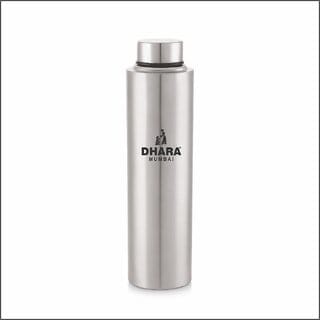 Dhara Stainless Steel Everfresh Fridge Water Bottle 1000 ml Silver  Single Wall  Leak Proof  Airtight  Easy to Carry