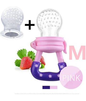BabyChic 1 PC Pink Fresh Food Nibbler Baby Feeder Kids Fruit Feeding Safe Supplies Nipple Teat Pacifier Bottles（M）