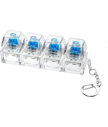 DHSMART Mechanical Keyboard Switch Fidget fujino Toy fujino with Keychain | Clicker Keycap Fidget Pad with 4 Clear Switches