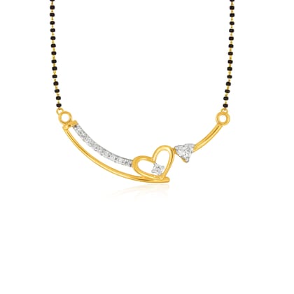 Senco Gold Hearty Swing Diamond Mangalsutra (2.2 gram / 0.24 Ct / H-VS / 18K Yellow Gold)