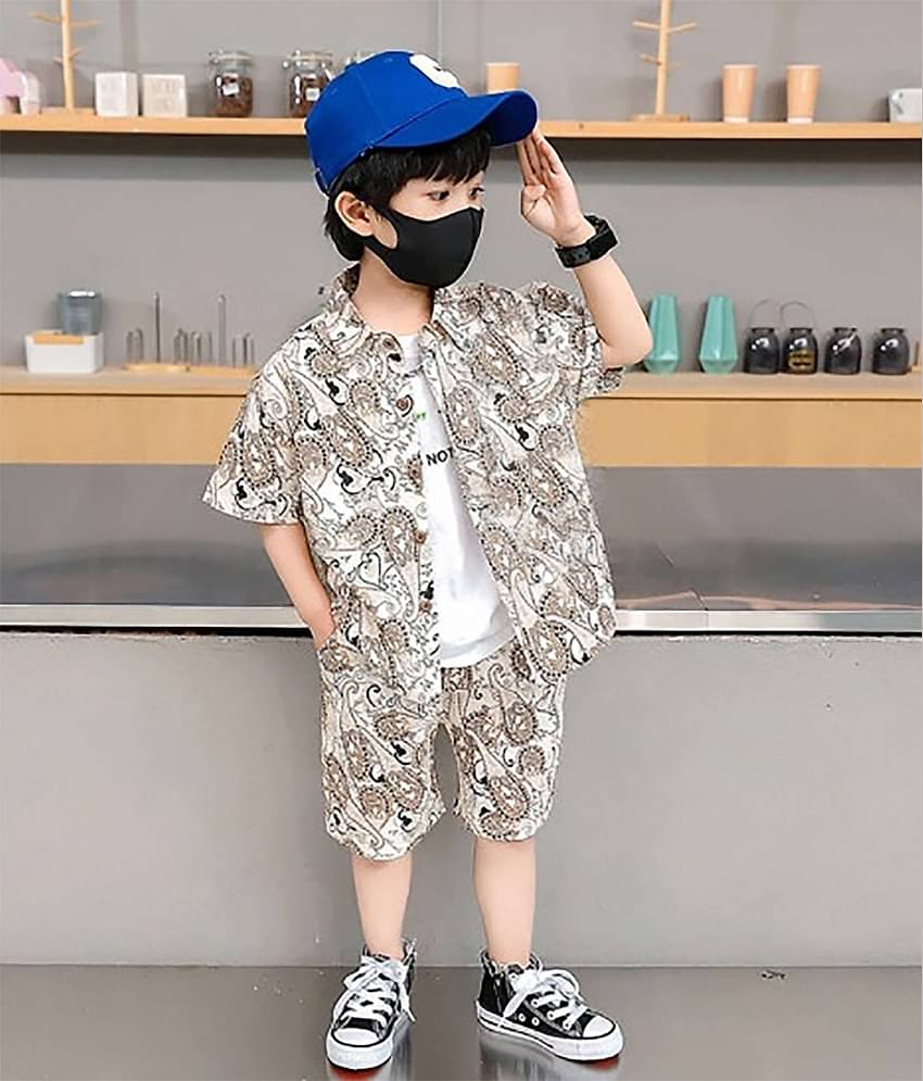 Ocvito Pack of 1 Boys Cotton Blend Shirt & Shorts ( Multicolor )