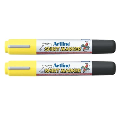 Artline Yellow and Black Twin Colour T Shirt Marker Pack of 2 Artline Yellow and Black Twin Colour T Shirt Marker Pack of 2