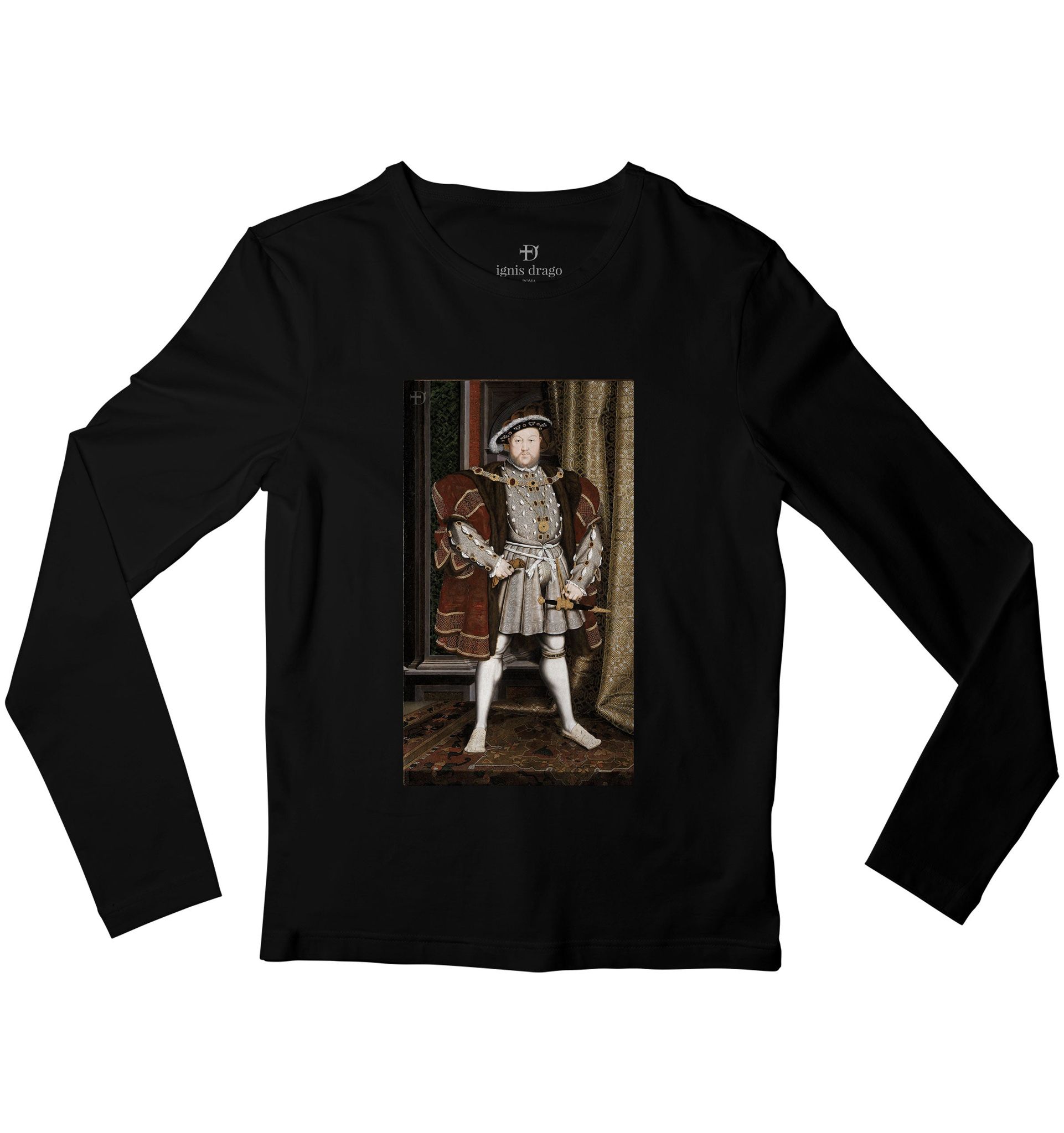 Henry VIII Full Sleeve Art T-shirt-38 - S / Black