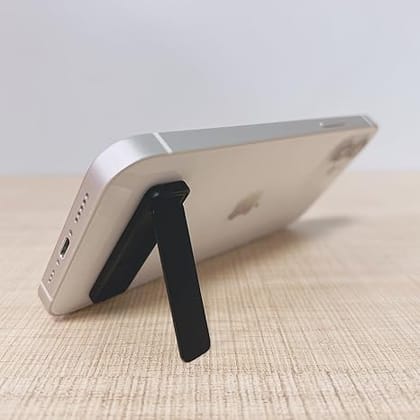 FLASHFOX Phone Kickstand - Invisible Ultra-Thin Metal Cell Phone Stand for Desk Universal Compatible with iPhone, Samsung, & All Smartphones (Black)