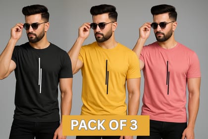 RoundNeck Multicolor Lightweight Men’s T-Shirt _ Pack of 3