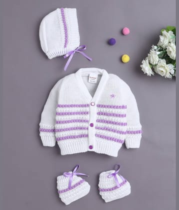 BUMZEE Pack of 1 Baby Girls Acrylic Sweater ( White )