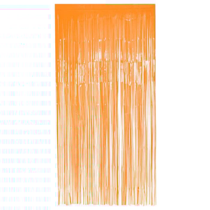 Neon Orange Foil Curtain 7FT X 3 FT