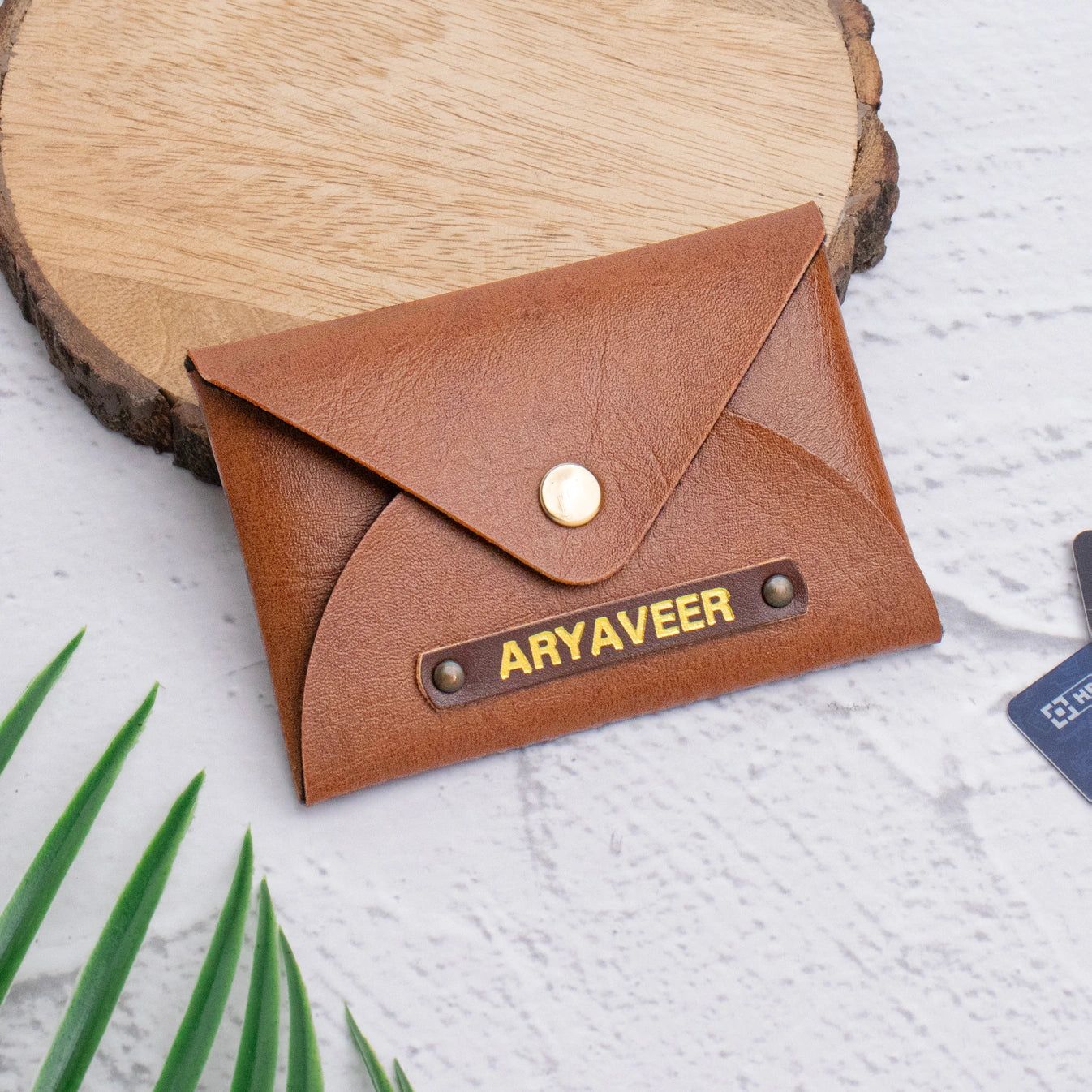 PERSONALISED CARDHOLDER - TAN-Tan