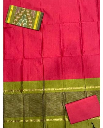 IKKAT POLY COTTON DRESS MATERIAL RED COLOR