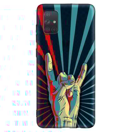Hand in Rock Samsung A71 Premium Embossed Mobile cover
