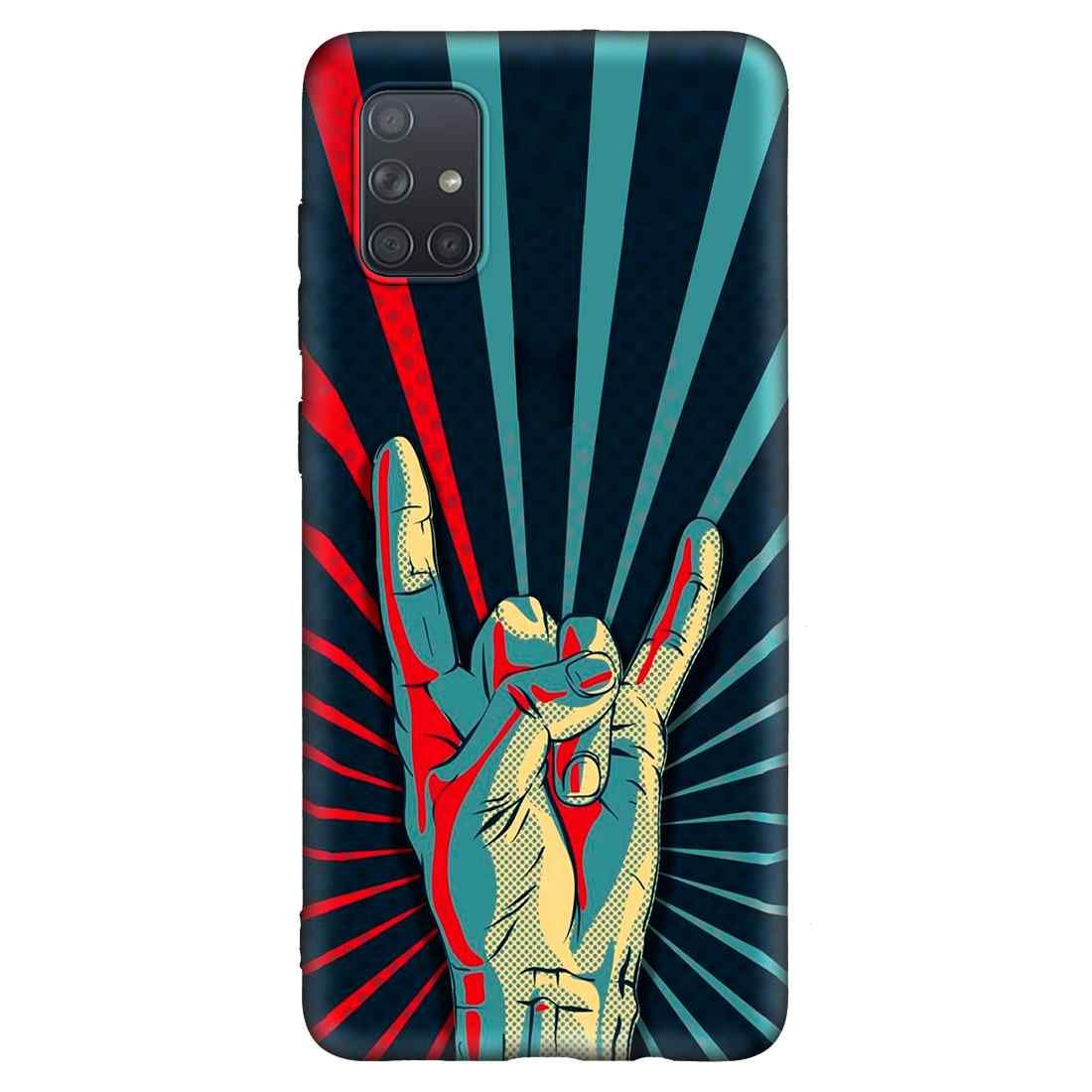Hand in Rock Samsung A71 Premium Embossed Mobile cover