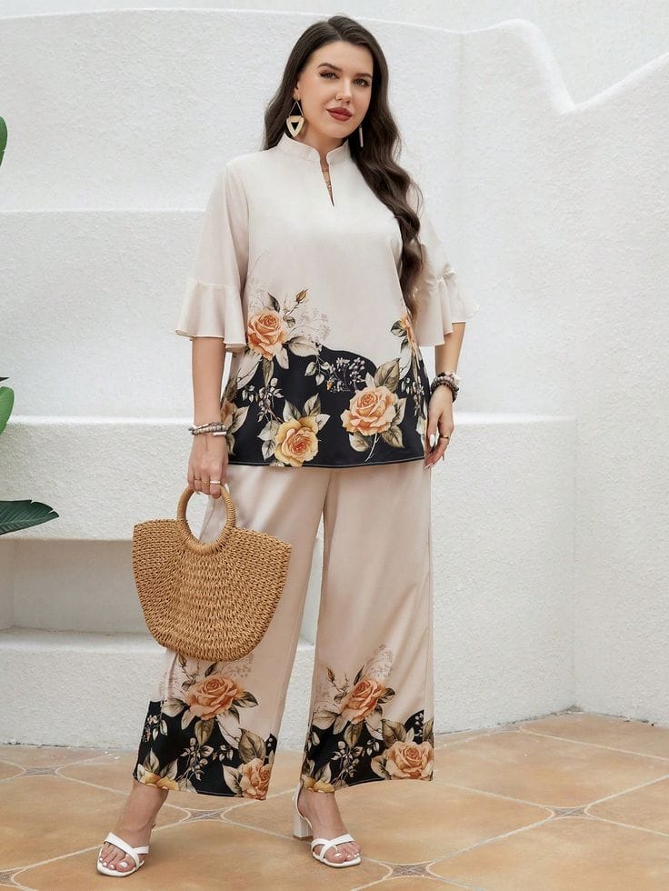 Breezy & Beautiful – Floral Palazzo Set for Every Season-S