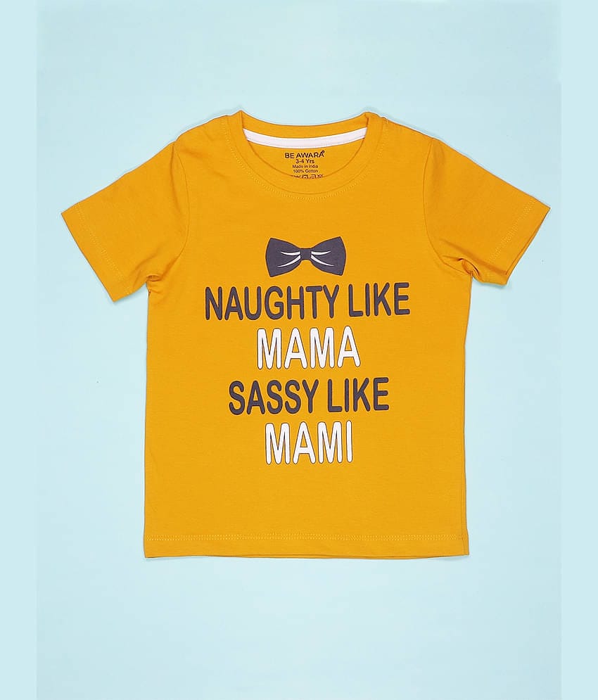 Be Awara Pack of 3 Boys Cotton T-Shirt ( Yellow )