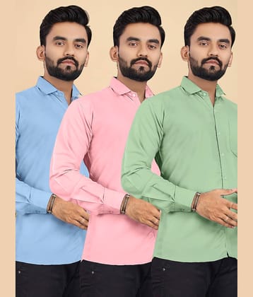 ALY JOHN Cotton Regular Fit Full Sleeves Men's Formal Shirt - Multicolor 1 ( Pack of 3 )