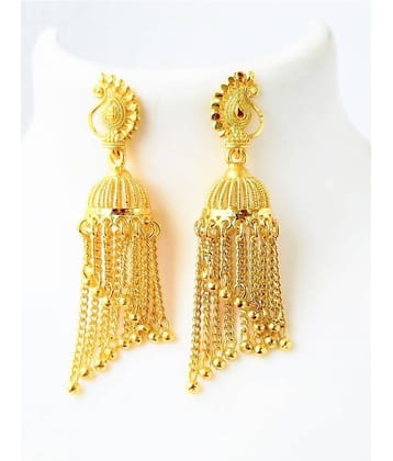 Darshini Designs - Golden Jhumki Earrings ( Pack of 1 )