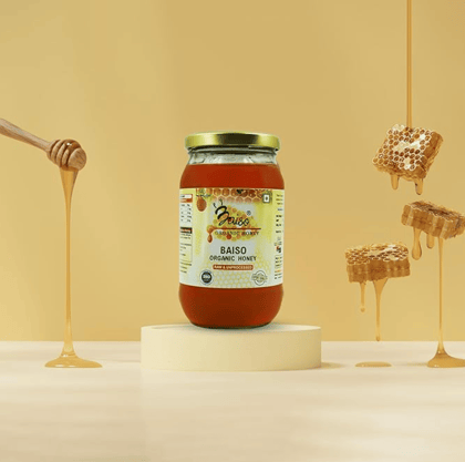 Baiso Organics Raw Unprocessed Multiflora Natural Honey - 500gm