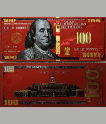 Hop n Shop - New 100 US Dollar Bill 24Kt Gold Plated 1 Paper currency & Bank notes