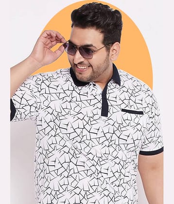 GET GOLF Pack of 1 Cotton Blend Regular Fit Printed Half Sleeves Men's Polo T Shirt ( White )