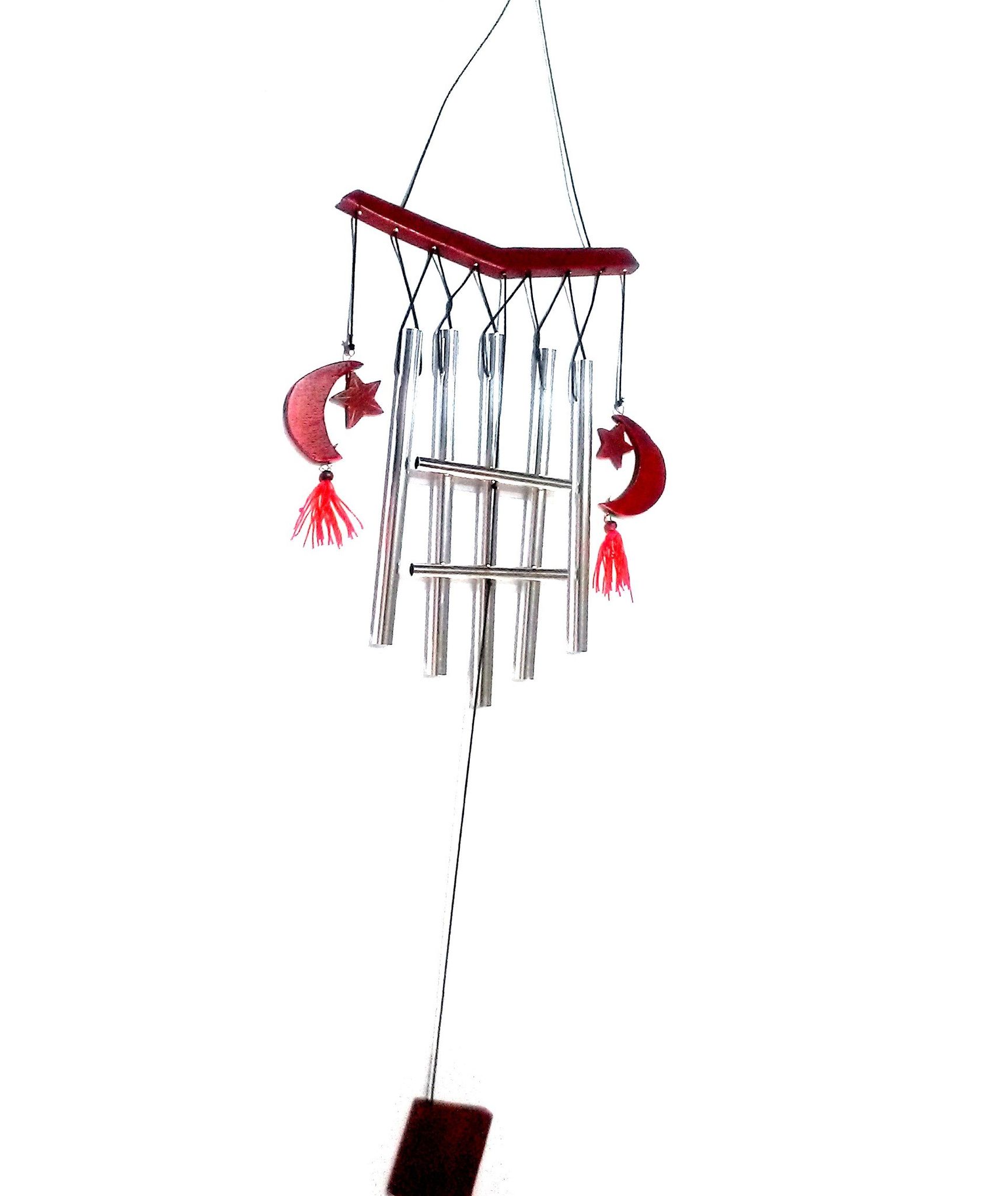 Feng Shui Metal & Wooden Wind Chime with Evil Eye Protection Hanging Positive Energy