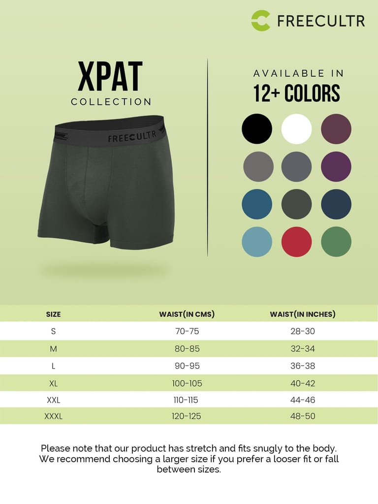 FREECULTR Men's Underwear Anti Bacterial Micromodal Airsoft Trunk - Non Itch No Chaffing Sweat Proof - Pack of 1-Seaweed Green