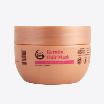 Peach and Musk Keratin Hair Mask with Wheat Protein, Keratin, and Vitamin B5