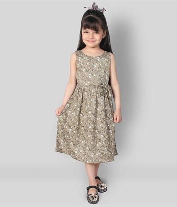 Addyvero Cotton A-line Dress For Girls ( Pack of 1 , Green )