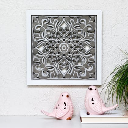 Carved Wood Square Panel S