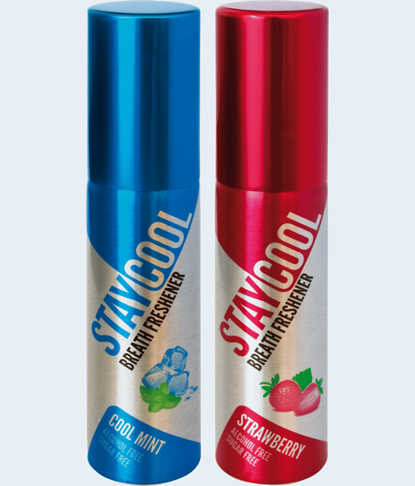 StayCool (1 Mint,1 Sweet Mint) Breath Freshener Coolmint, Strawberry 40 mL Pack of 2