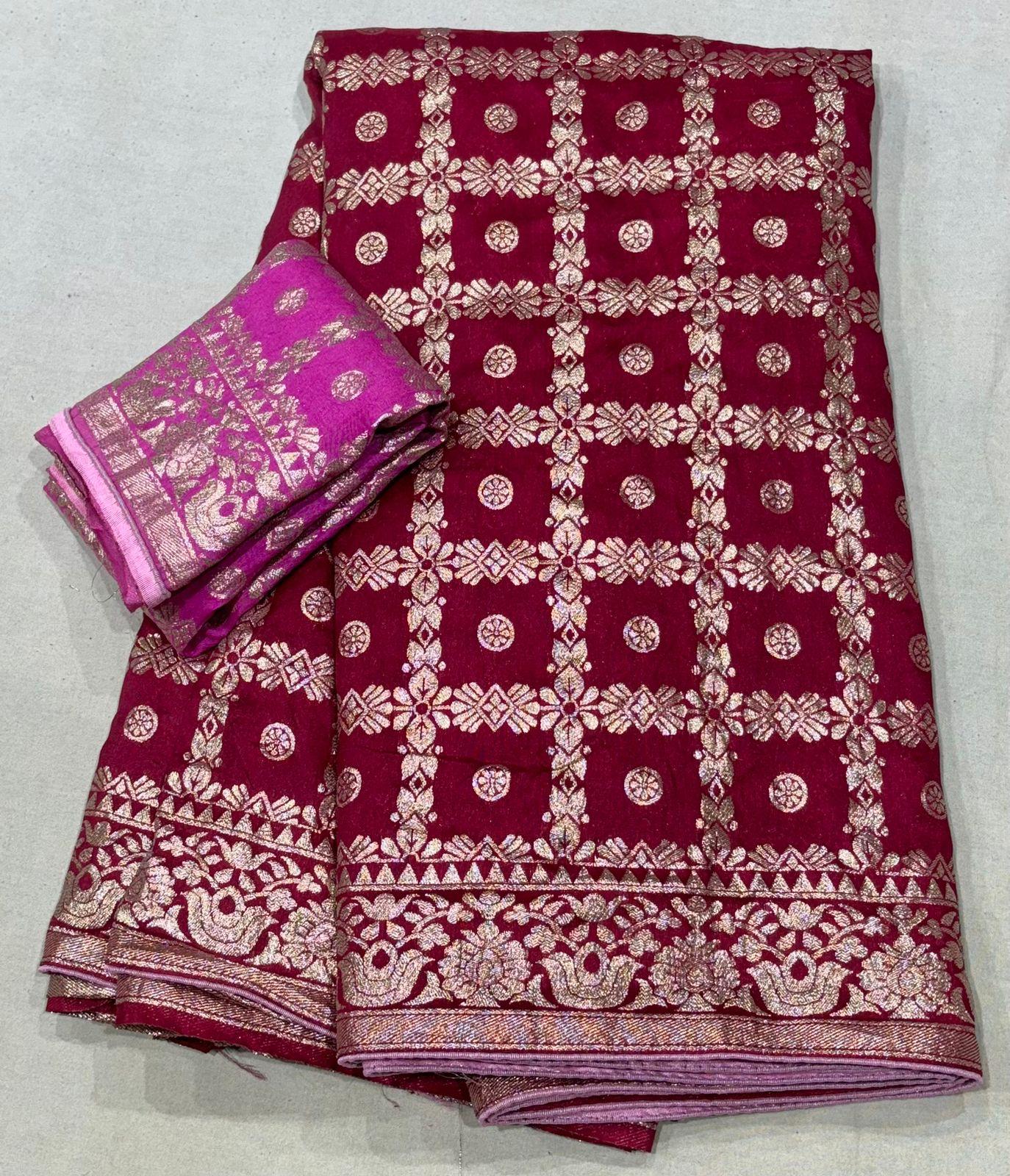 Dola silk fabric  with 2side havi  zari border Sarees