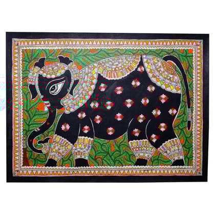 Palak Saxena Madhubani Art Pair of Elephant Wall Painting Without Frame For Living Room Drawing Room Home|Office|Gift Palak Saxena Madhubani Art Pair of Elephant Wall Painting Without Frame For Living Room Drawing Room Home|Office|Gift